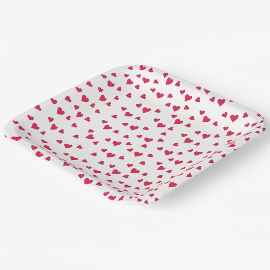 Niedliches Rotes Herz Whimsical Minimalistisch Sim Pappteller (Gewinkelt)