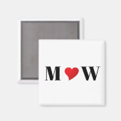 Niedliches rotes Herzklopfchen, modern Magnet (Vorderseite/Rückseite)