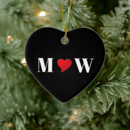 Niedliches rotes Herzklopfchen, Typ Keramik Ornament