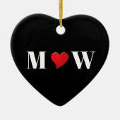 Niedliches rotes Herzklopfchen, Typ Keramik Ornament (Vorne)