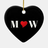 Niedliches rotes Herzklopfchen, Typ Keramik Ornament (Hinten)