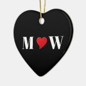 Niedliches rotes Herzklopfchen, Typ Keramik Ornament (Links)