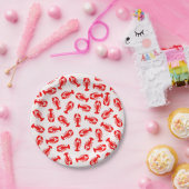 Niedliches rotes Hummer-Tier-Muster Pappteller (Party)