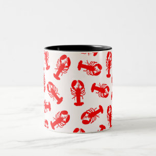 Niedliches rotes Hummer-Tier-Muster Zweifarbige Tasse