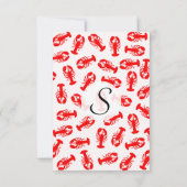 Niedliches rotes Hummer-Tiermuster Einladung (Rückseite)