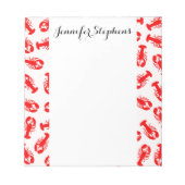 Niedliches rotes Hummermuster Notizblock (Vorderseite)