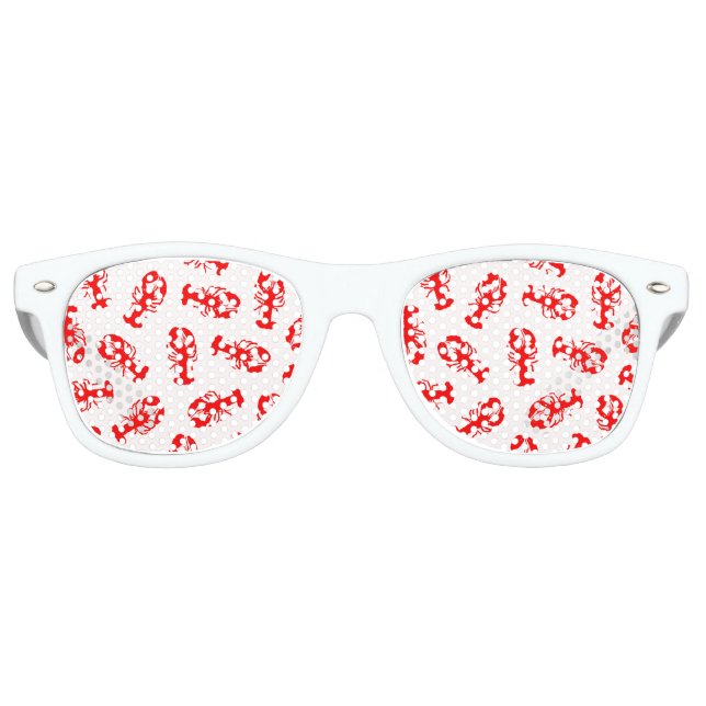 Niedliches rotes Hummermuster Partybrille (Vorderseite)