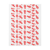 Niedliches rotes Hummermuster Rundum-Adressaufkleber (Bogen)