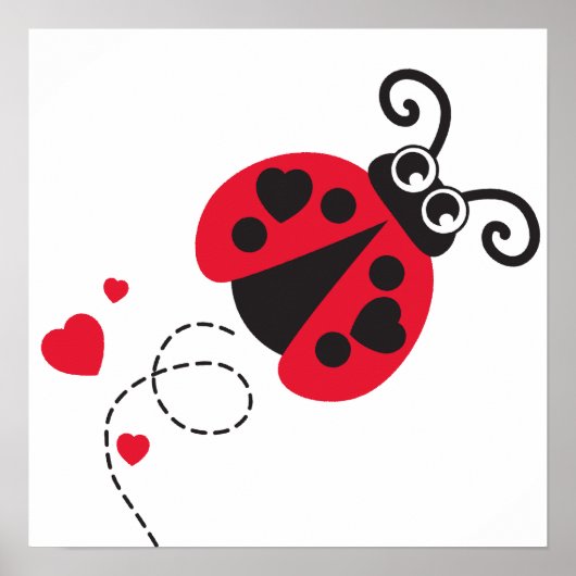 Niedliches rotes Ladybugs Kinderzimmer Poster (Vorne)