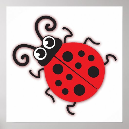 Niedliches Rotes Ladybugs Kinderzimmer Poster (Vorne)