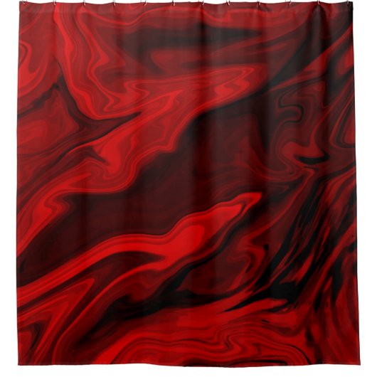 Niedliches Rotes Marmorbad Duschvorhang (Vorderseite)