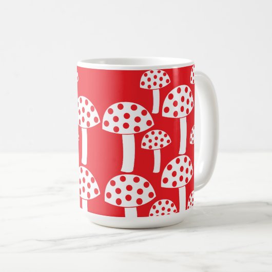 Niedliches rotes Mushroom-Muster Kaffeetasse (VorderseiteRechts)