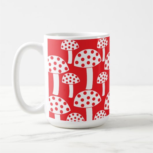 Niedliches rotes Mushroom-Muster Kaffeetasse (Links)