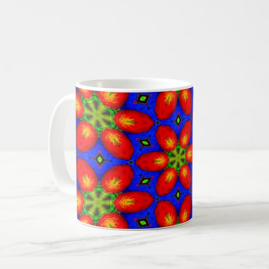 Niedliches rotes Muster Kaffeetasse (Vorderseite Links)