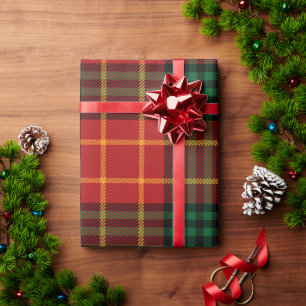 Niedliches Rotes Muster Karierte Weihnachten Geschenkpapier