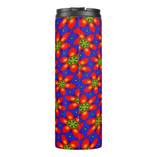 Niedliches rotes Muster Thermosbecher (Rückseite)