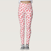 Niedliches rotes Muster Valentine Herz Leggings (Vorderseite)