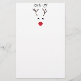 Niedliches rotes Nasen-Ren-Weihnachtsbriefpapier Briefpapier