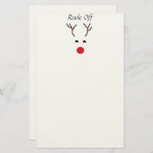 Niedliches rotes Nasen-Ren-Weihnachtsbriefpapier Briefpapier (Vorne/Hinten)