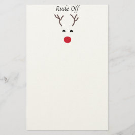 Niedliches rotes Nasen-Ren-Weihnachtsbriefpapier Briefpapier