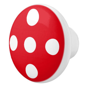 Niedliches Rotes Pilz mit weißen Spots Kinderzimme Keramikknauf