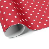 Niedliches rotes Polka Dot-Muster elegant Geschenkpapier (Rolleneckpunkt)