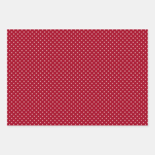 Niedliches rotes Polka Dot-Muster elegant Geschenkpapier Set (Vorderseite 3)
