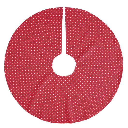Niedliches rotes Polka Dot-Muster elegant Polyester Weihnachtsbaumdecke (Vorderseite)