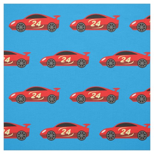 Niedliches, rotes Racecar-Muster Stoff (Muster)