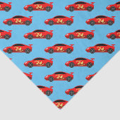 Niedliches rotes Rennfahrzeug-Geschenkpapier für K Seidenpapier (Ausschnitt)