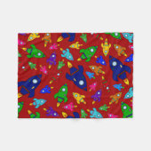 Niedliches rotes Schiffsmuster Fleecedecke (Vorderseite (Horizontal))