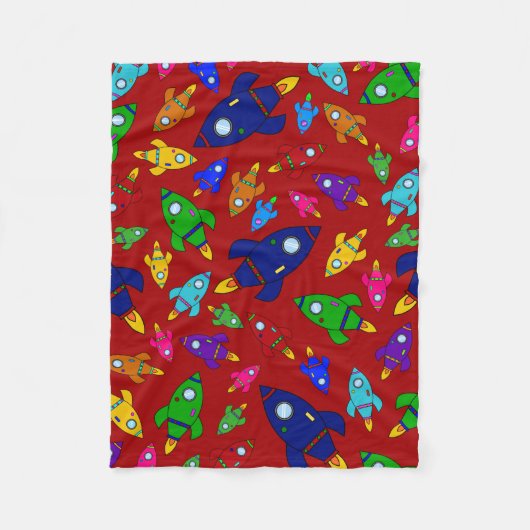 Niedliches rotes Schiffsmuster Fleecedecke (Vorderseite)