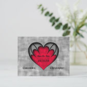Niedliches rotes und graues gotisches Herz Save th Postkarte (Stehend Vorderseite)