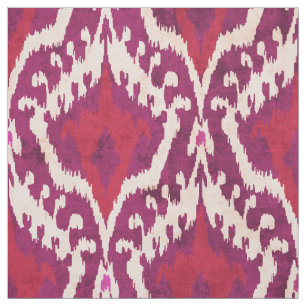 Niedliches rotes und lila Katastermuster Stoff