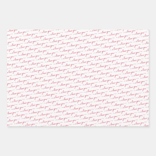 Niedliches Rotes und Weißes Herz - Wrapping Geschenkpapier Set (Vorderseite 2)