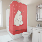 Niedliches rotes Weihnachtspolare Bären Duschvorhang (Beispiel)