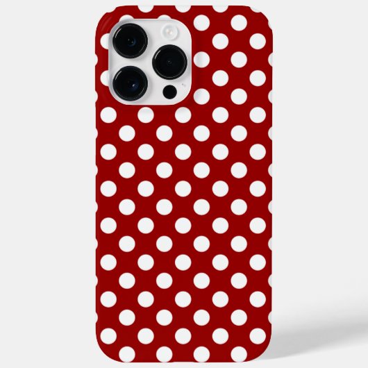 Niedliches Rotes Weißes Polka-Punktmuster Case-Mate iPhone Hülle (Rückseite)