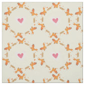 Niedliches Rotfuchs- und Herzkranzmuster Stoff (Muster)