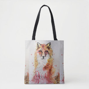 Niedliches Rotfuchs Wasserfarbe Tierliebhaber Tote Tasche