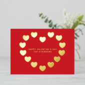 Niedliches Rotgoldenherz Folien Feiertagskarte (Stehend vorne)