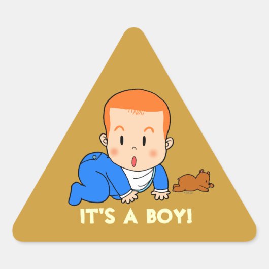 Niedliches Rothaarbaby Dreieckiger Aufkleber (Vorderseite)