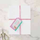 Niedliches Rothaarmädchen Baking Geburtstagsparty Geschenkanhänger (Mit Garn)