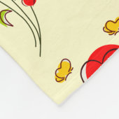 Niedliches Rotherz-Blume - Illustrationsmuster Fleecedecke (Ecke)