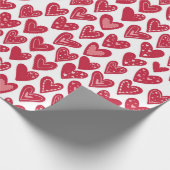 Niedliches Rotherz-Muster Geschenkpapier (Ecke)