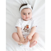 Niedliches Rotkehlchen in Aquarellfarbe, anpassbar Baby Strampler