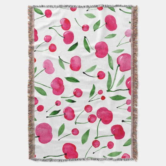 Niedliches Rotkirschmuster Decke (Vorderseite Vertikal)