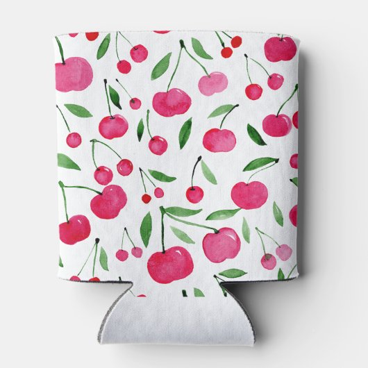 Niedliches Rotkirschmuster Dosenkühler (Rückseite)