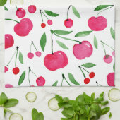 Niedliches Rotkirschmuster Geschirrtuch (Gefaltet)