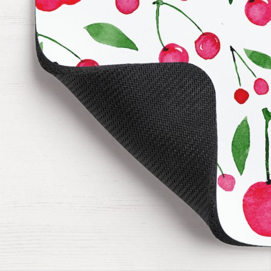 Niedliches Rotkirschmuster Mousepad (Ecke)