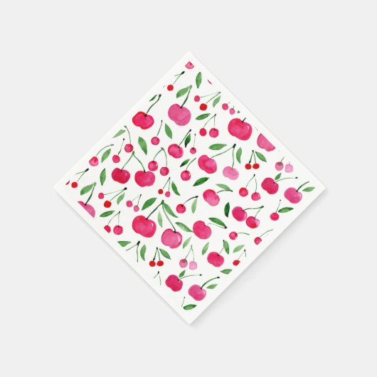Niedliches Rotkirschmuster Serviette (Ecke)